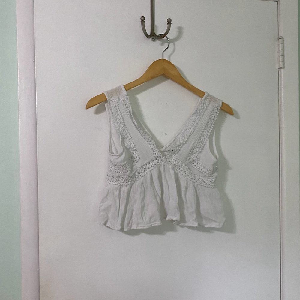 White Cropped Top